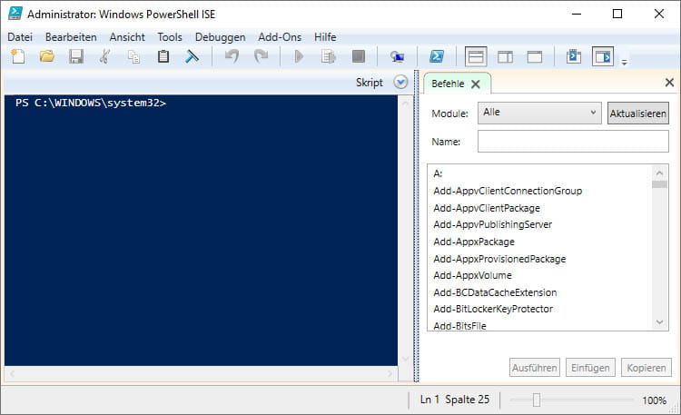 Screenshot: Windows PowerShell SE
