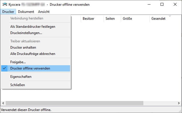 Windows 10 Drucker-Fehlerbehebungsfenster verwenden