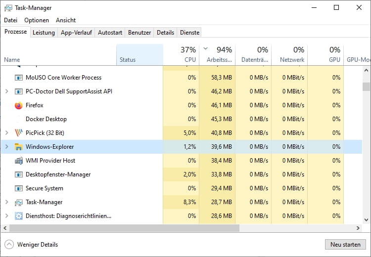 Screenshot - Windows Prozess beenden