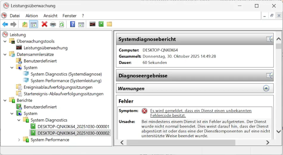 Screenshot: Leistungsmonitor unter Windows 11