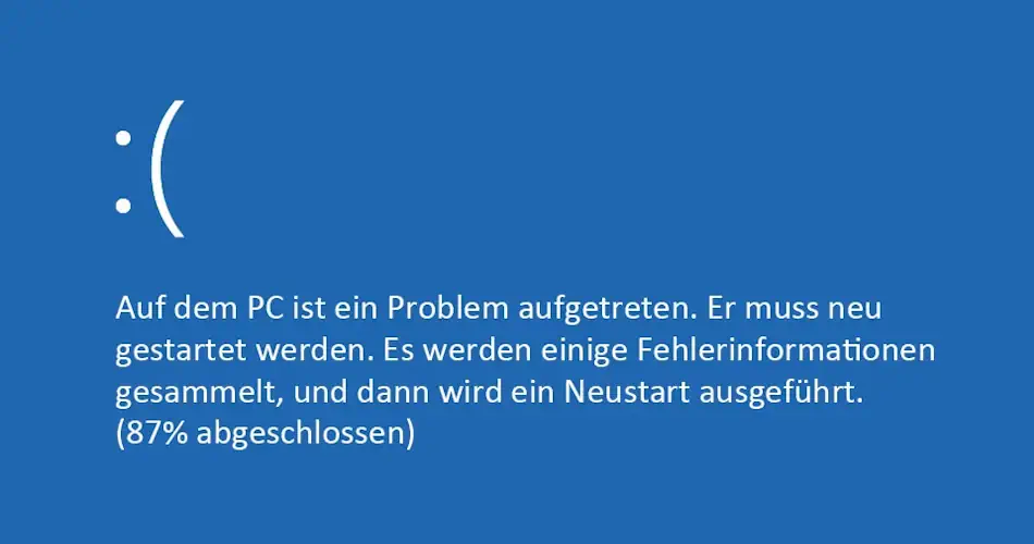 Screenshot: BSoD (Blue Screen of Death)