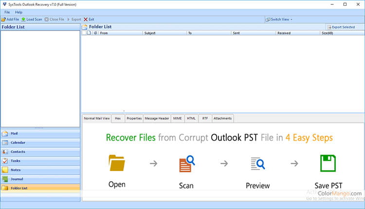 Scrennshot SysTools Outlook Recovery