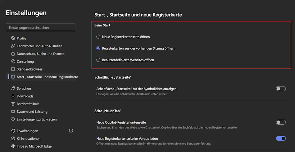 Screenshot: Auf die Edge-Einstellungen zugreifen