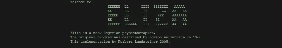 Screenshot: ELIZA, ein Chatbot aus dem Jahr 1966