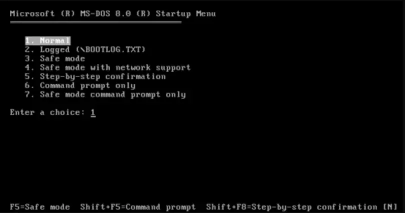 MS-DOS 8.0 Screenshot: MS-DOS 8.0