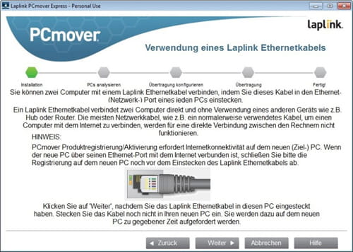 Screenshot Software PCmover