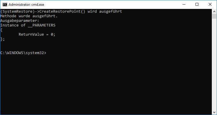 Erstellen eines Systemwiederherstellungspunkt in Windows 10 mit einem Doppelklick