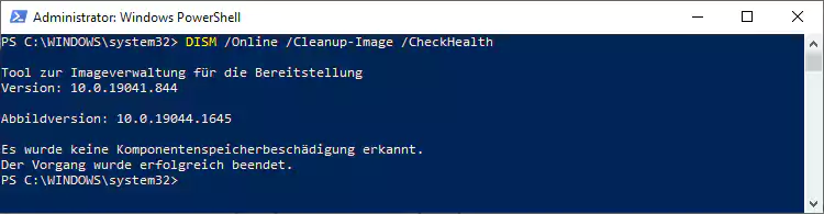 Screenshot Windows CMD CheckHealth