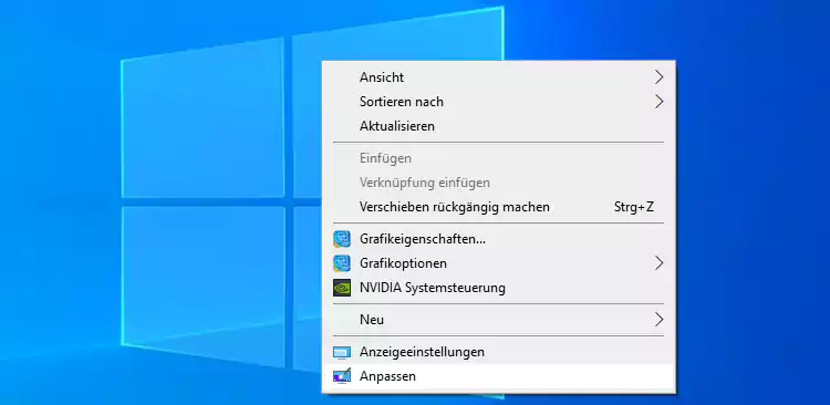 Windows 10 Desktop Menü