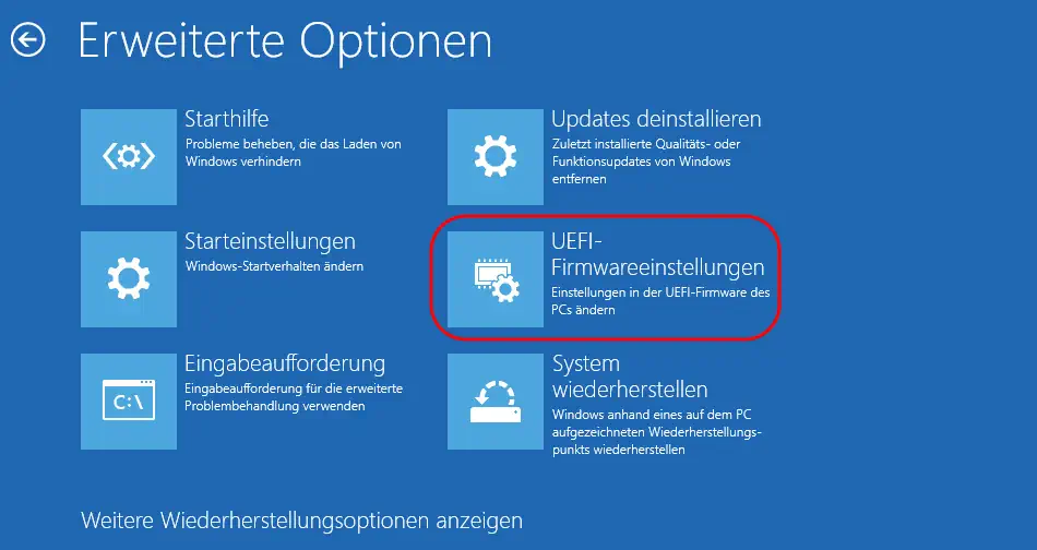 UEFI-Firmware-Einstellungen UEFI-Firmware-Einstellungen
