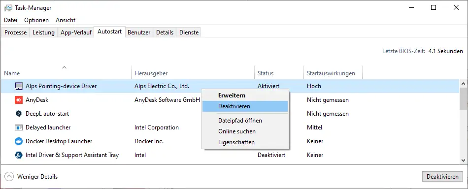 Task-Manager Autostart Screenshot: Task-Manager Autostart