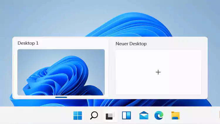 Screenshot: Windows 11 mehrere Desktops