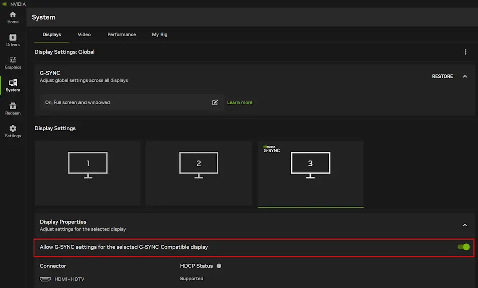 Screenshot: Nvidia Einstellungen G-Sync