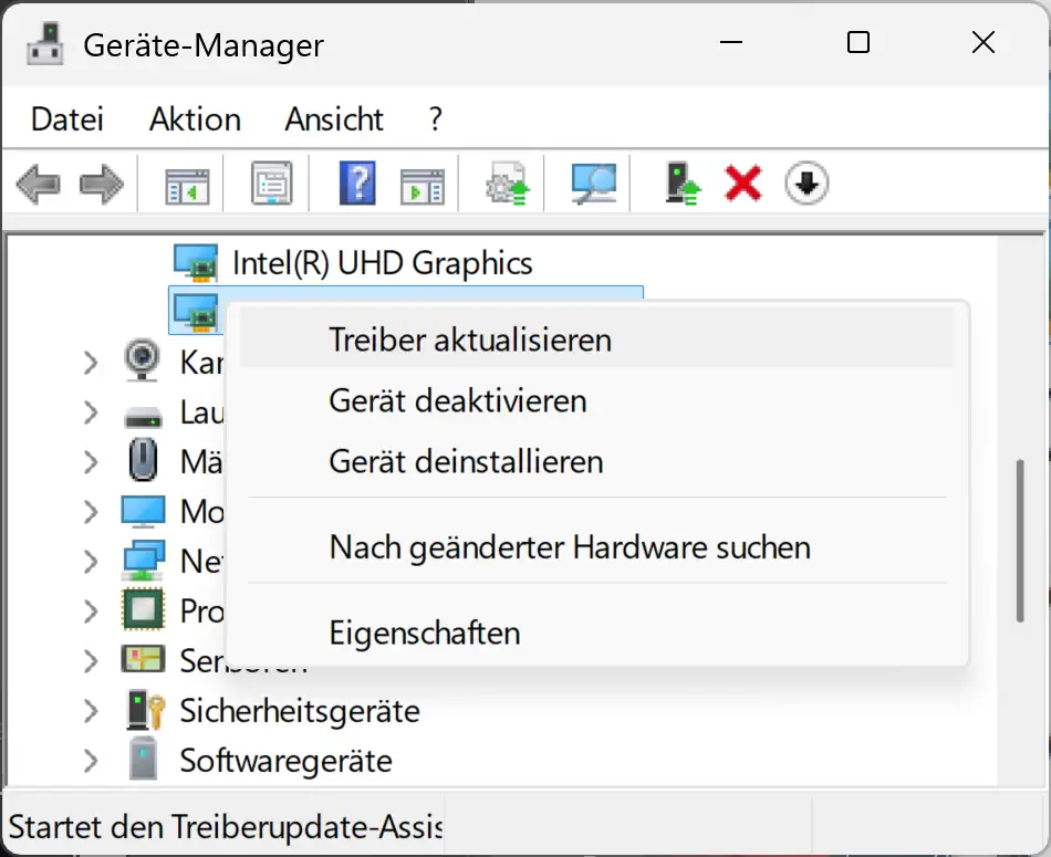 Windows 11 Geräte-Manager - Gerätetreiber aktualisieren Screenshot: Windows 11 Geräte-Manager