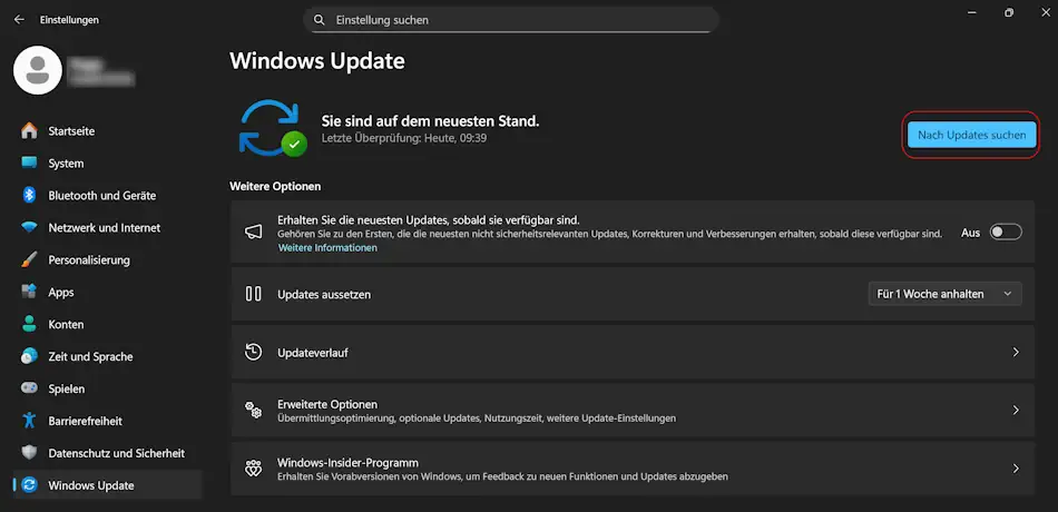 Windows 11: Überprüfen, ob Updates verfügbar sind Screenshot: Windows 11 Update