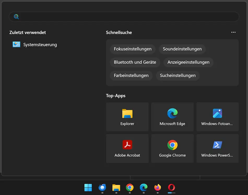 Screenshot: Windows 11 Suche