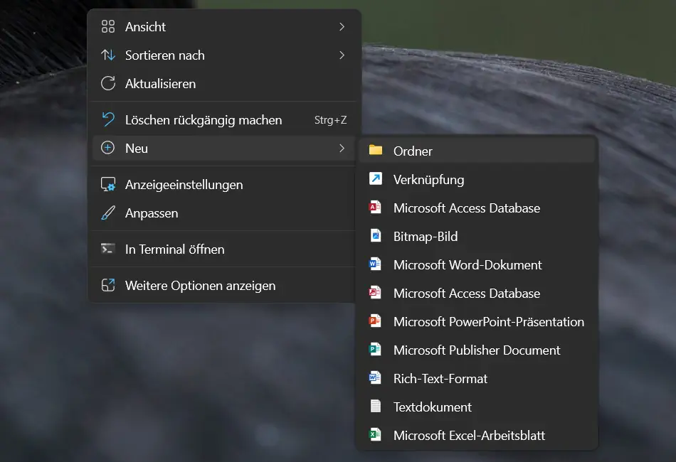 Screenshot: Die Menüverzögerung wird ausgelöst, wenn Sie mit der Maus über eine erweiterbare Menüoption fahren