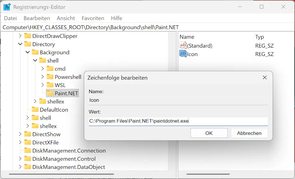 Screenshot: Zeichenfolgenwert 