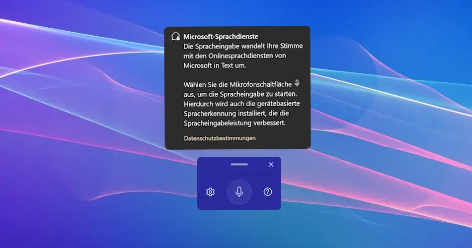 Screenshot: Sprachsteuerungstool Windows 11