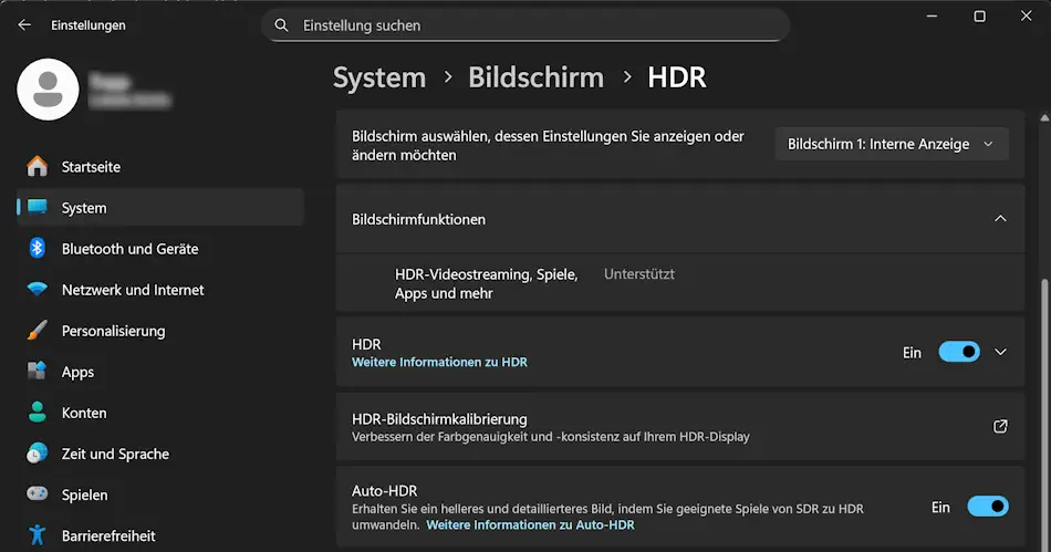 Aktivieren Sie Auto HDR für gestochen scharfe Spiele