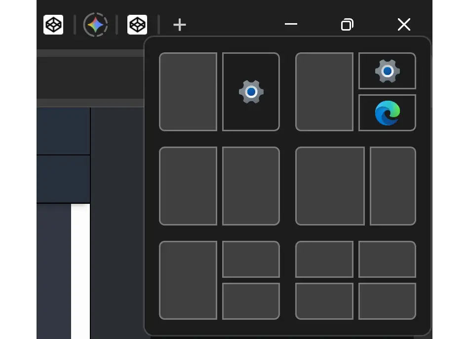 Screenshot: Snap-Layouts einrichten