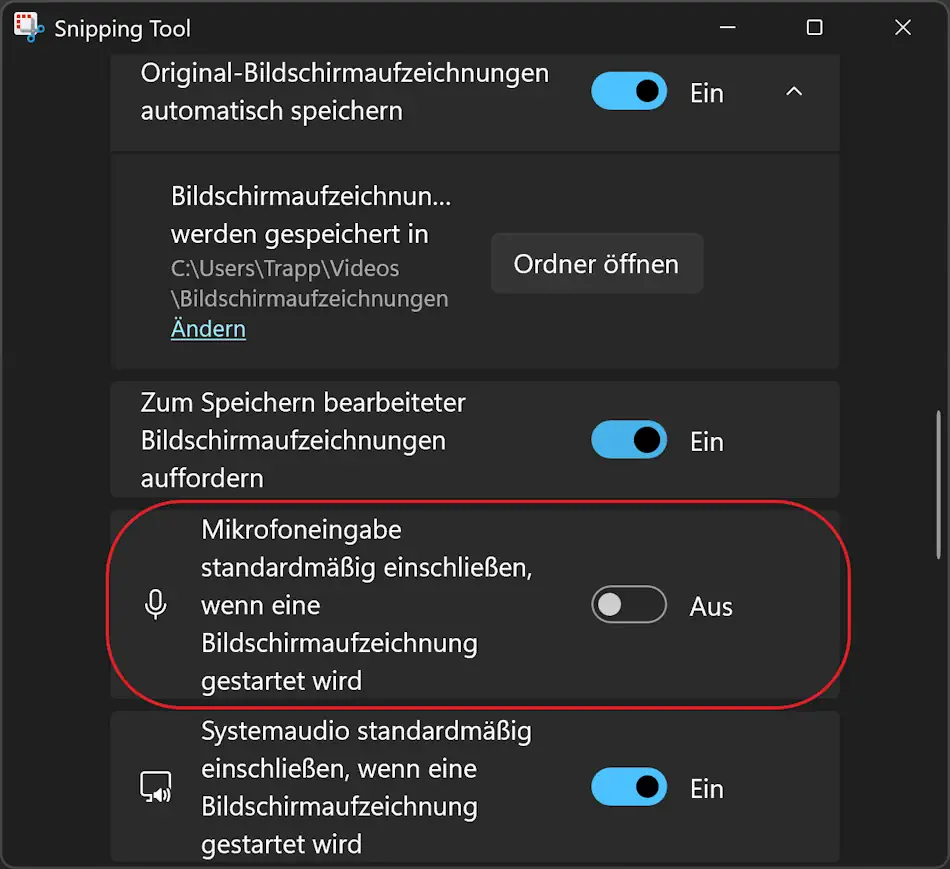 Screenshot: Mit dem Snipping Tool aufzeichnen