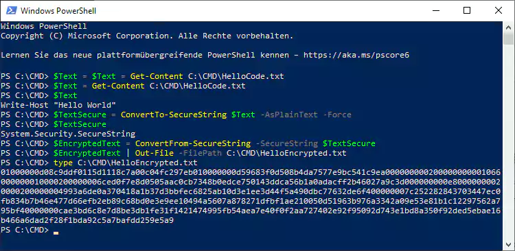 Screenshot: Powershell Codeblock