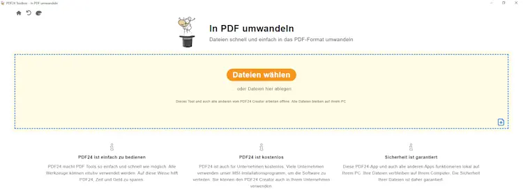 Screenshot: PDF24 - In PDF umwandeln